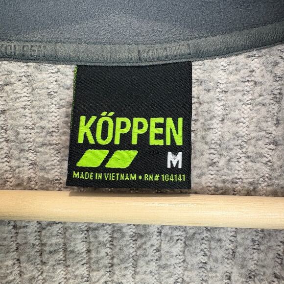 KOPPEN  Size M Mens 1/4 Zip Mock Pullover Sweater Fleece Long Sleeve Gray - Picture 3 of 7